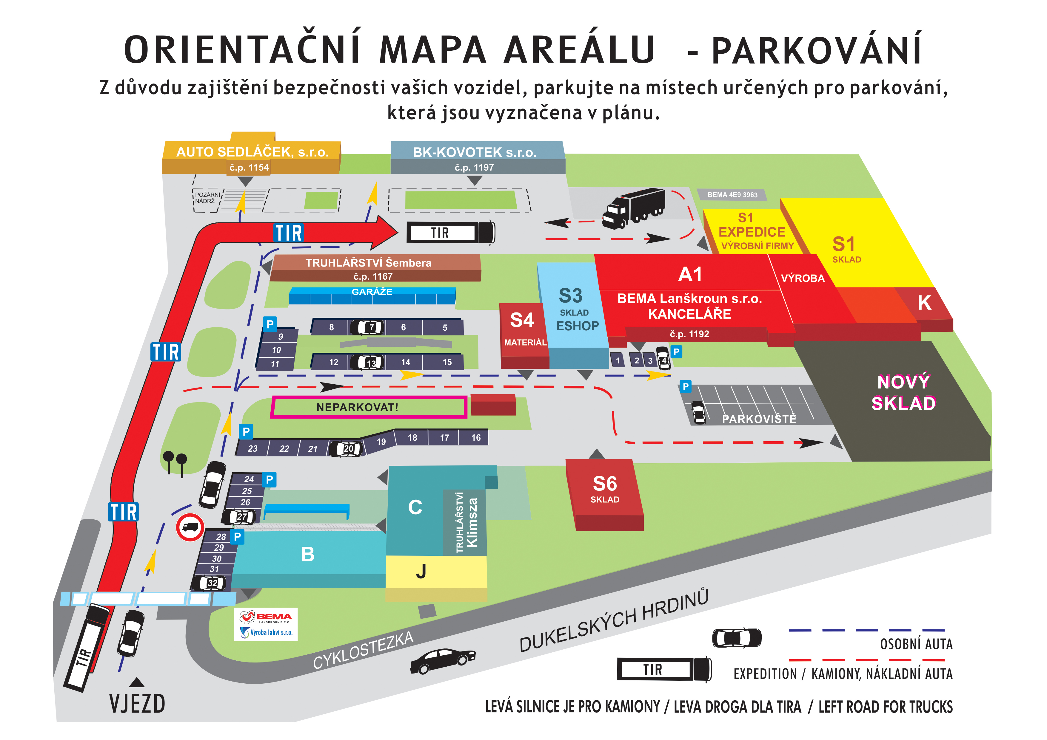 Orientacni mapa arealu V4 A4- 08-09-2025